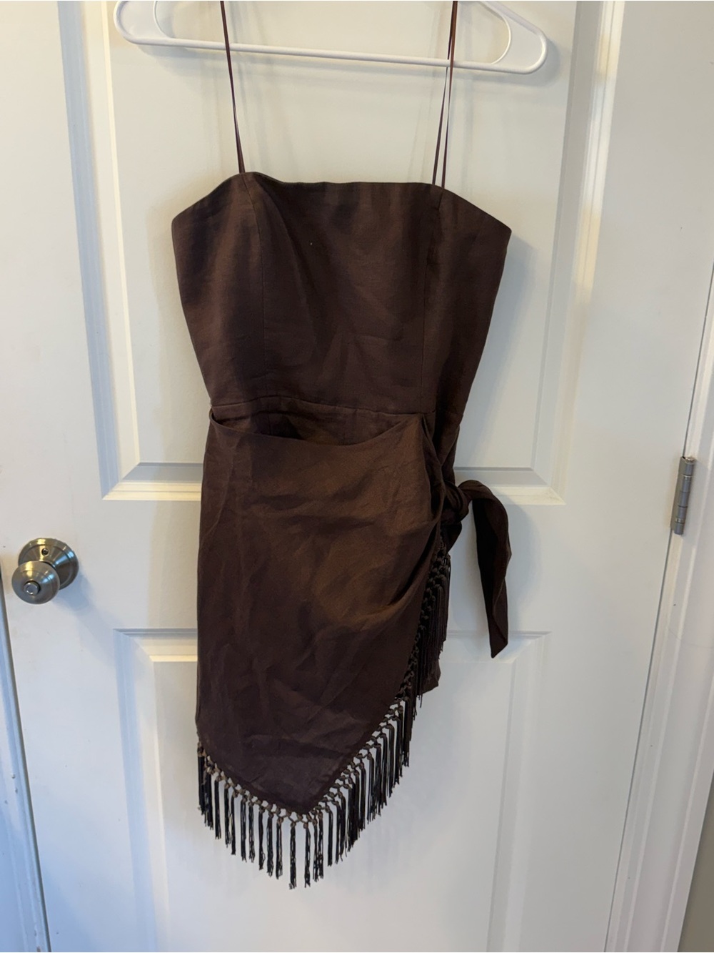NWOT Amanda Uprichard Revan Romper in Cocoa, size small - Picture 2 of 4